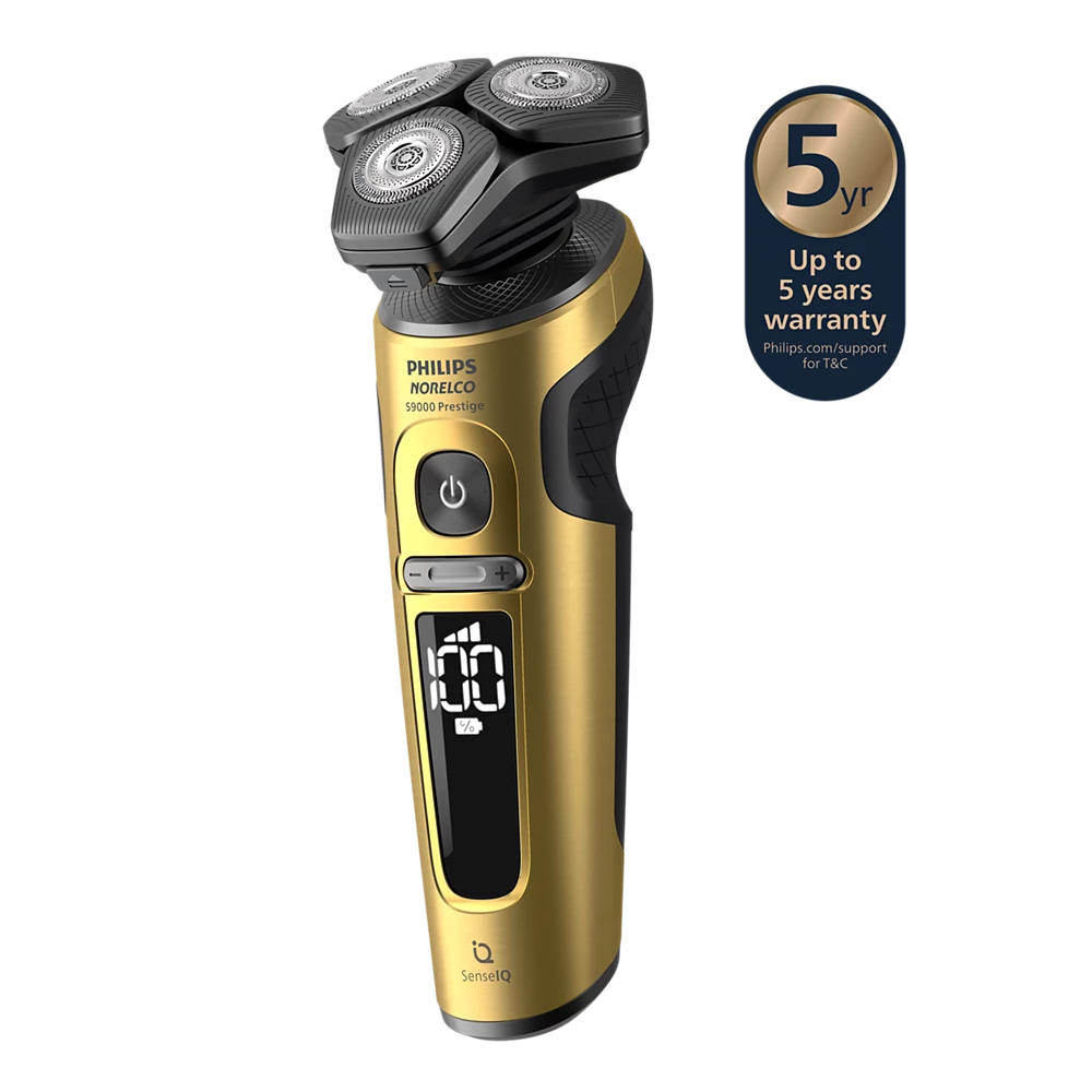 Norelco Shaver S9000 Prestige Wet &amp; Dry Electric shaver with SenseIQ (SP9888/83)