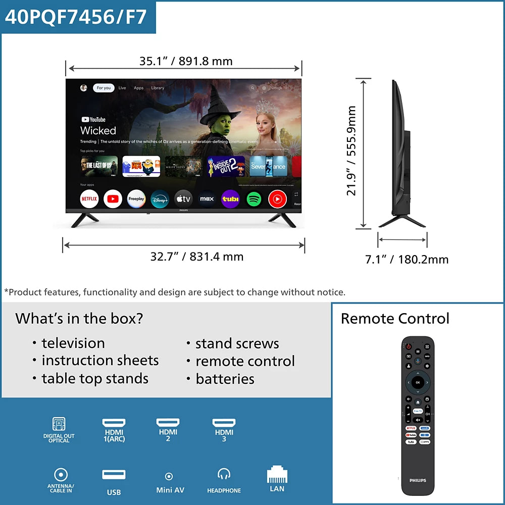 QLED Series 7400 series FHD QLED Google TV (40PQF7446/F7)