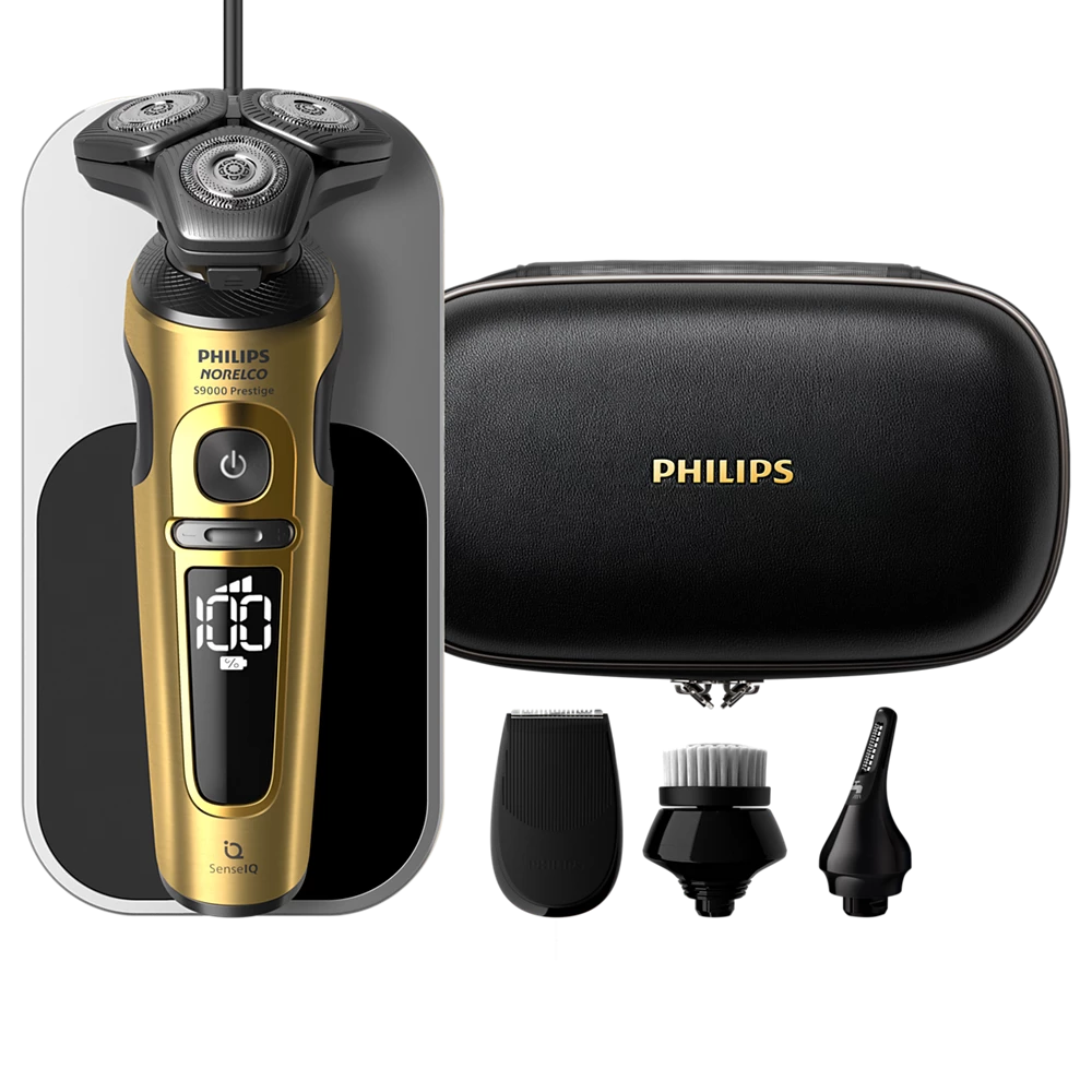 Norelco Shaver S9000 Prestige Wet &amp; Dry Electric shaver with SenseIQ (SP9888/83)